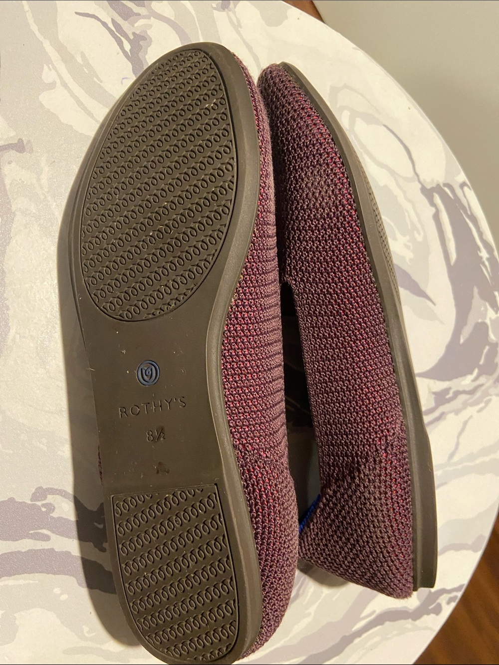 Rothy’s The Loafer Burgundy Knit Slip-On Flats Women’s Size 8.5 - Picture 9 of 11